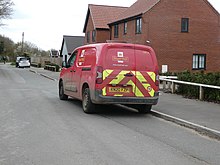 A Royal Mail Peugeot Partner van, seen in Wymondham in 2021 Royal Mail Van.jpg