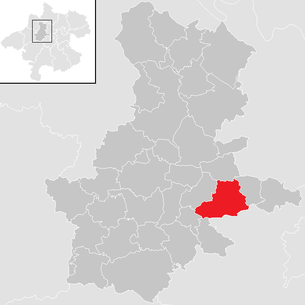 Lage der Gemeinde Schlüßlberg im Bezirk Grieskirchen (anklickbare Karte)