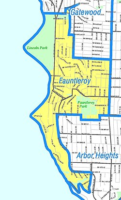 Fauntleroy Highlighted in Yellow