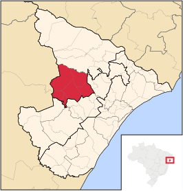 Ligging van de Braziliaanse microregio Carira in Sergipe