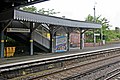 The platform canopy and signage.