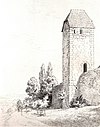 Der abgebrochene Spitalturm um 1864