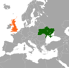 نقشهٔ موقعیت اوکراین و بریتانیا.