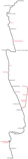 温泉線の路線図