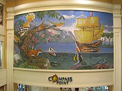 Wall tile mural in Compass Point