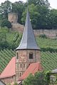Die Kirche vor der Weinsberger Burg, von Osten gesehen