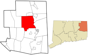 Location in Windham County and the state of کنیکٹیکٹ.