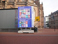 Centrum, Wahlplakate für die Provinzwahlen 2019 an der Eusebiuskerk