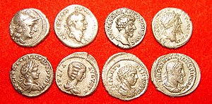 The Roman denarius was debased over time.