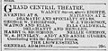 February 1878. Grand Central Theatre, Philadelphia, 1878