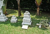 Agnes Joaquim's tombstone in the churchyard at Armenian Church, Singapore