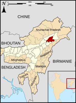 Location of Dibrugarh district in Assam