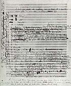 A Fantasztikus szimfónia kéziratának első oldala