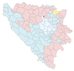 Location of Doboj South within Bosnia and Herzegovina.