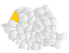 Bản đồ Romania thể hiện huyện Bihor