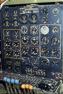 Flight engineer's station of Bockscar Boeing B-29 Bockscar cockpit 2 USAF.jpg