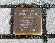 Stolperstein für Richard Lange in Hannover