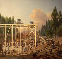 Stavba mostu (viadukt v Bubnech, 1846–1847)