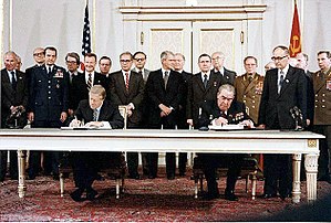 Carter and Brezhnev sign the SALT II treaty, 1...
