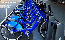 Citi Bike bike share service, which started in May 2013 Citi bike (10414610734).jpg