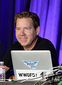 Cliff Bleszinski served as the lead designer on Gears of War. Cliffy B and Boss Key at GDC 2016 (25846174186) (cropped).jpg