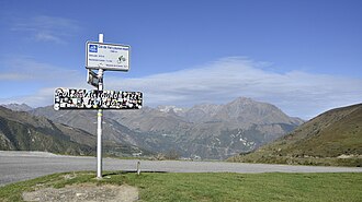 Passhöhe des Col de Val Louron-Azet (Auffahrt zum Pla d'Adet im Hintergrund)
