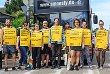 Supporters of Amnesty International at Cologne Pride Parade 2014 Cologne Germany Cologne-Gay-Pride-2014 Parade-12.jpg