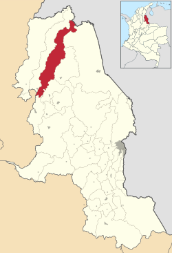 Location of the municipality and town of Teorama in the Norte de Santander Department of Colombia.