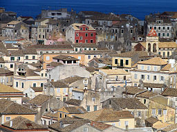 Gamla stan i staden Korfu.