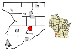 Location of Steuben in Crawford County, Wisconsin.