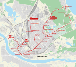 Lijnennet van de Tram van Daugavpils (2022)