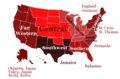 Map of the regions of the Delta Sigma Theta sorority