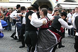 Folk dancers in Prague