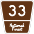 Forest Highway 33 marker