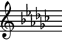 G-flat Major key signature