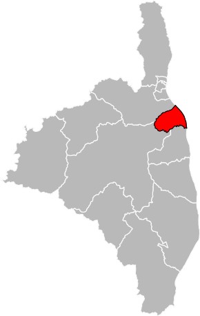 Kanton na mapě departementu Haute-Corse