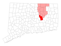 Location within Tolland County, کنیکٹیکٹ