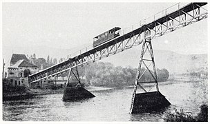 Original Hungerburgbahn crossing the Inn river, about 1907