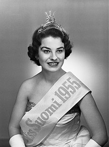Portrait of Inga-Britt Söderberg, Miss Finland in 1955