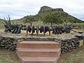 Image 2The monument to the Battle of Isandlwana depicts a beaded Zulu necklace similar to the one used for the original Wood Badge beads (from Wood Badge)