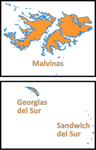 Dipartimento delle Isole dell'Atlantico Meridionale(Rivendicazione territoriale parzialmente ammessa) – Localizzazione