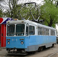 Вагон-тягач ВТ-1 на базі КТВ-57 (вид спереду ліворуч)