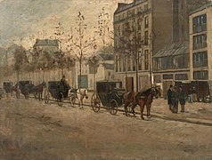 L'Attente des fiacres ou Station de fiacres sur le boulevard de Clichy (vers 1878, localisation inconnue)