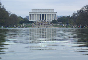 The memorial and the reflecting pool