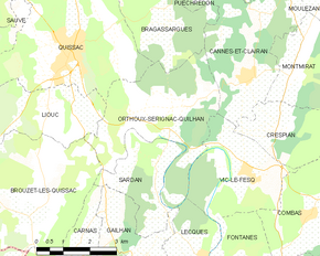 Poziția localității Orthoux-Sérignac-Quilhan