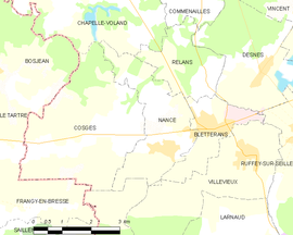 Mapa obce Nance