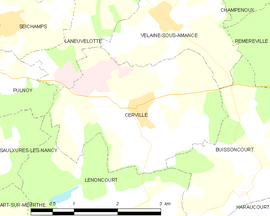 Mapa obce Cerville