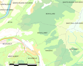 Mapa obce Bonvillaret