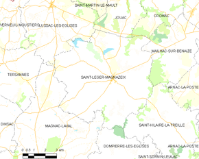 Poziția localității Saint-Léger-Magnazeix