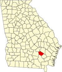Map of Georgia highlighting Bacon County